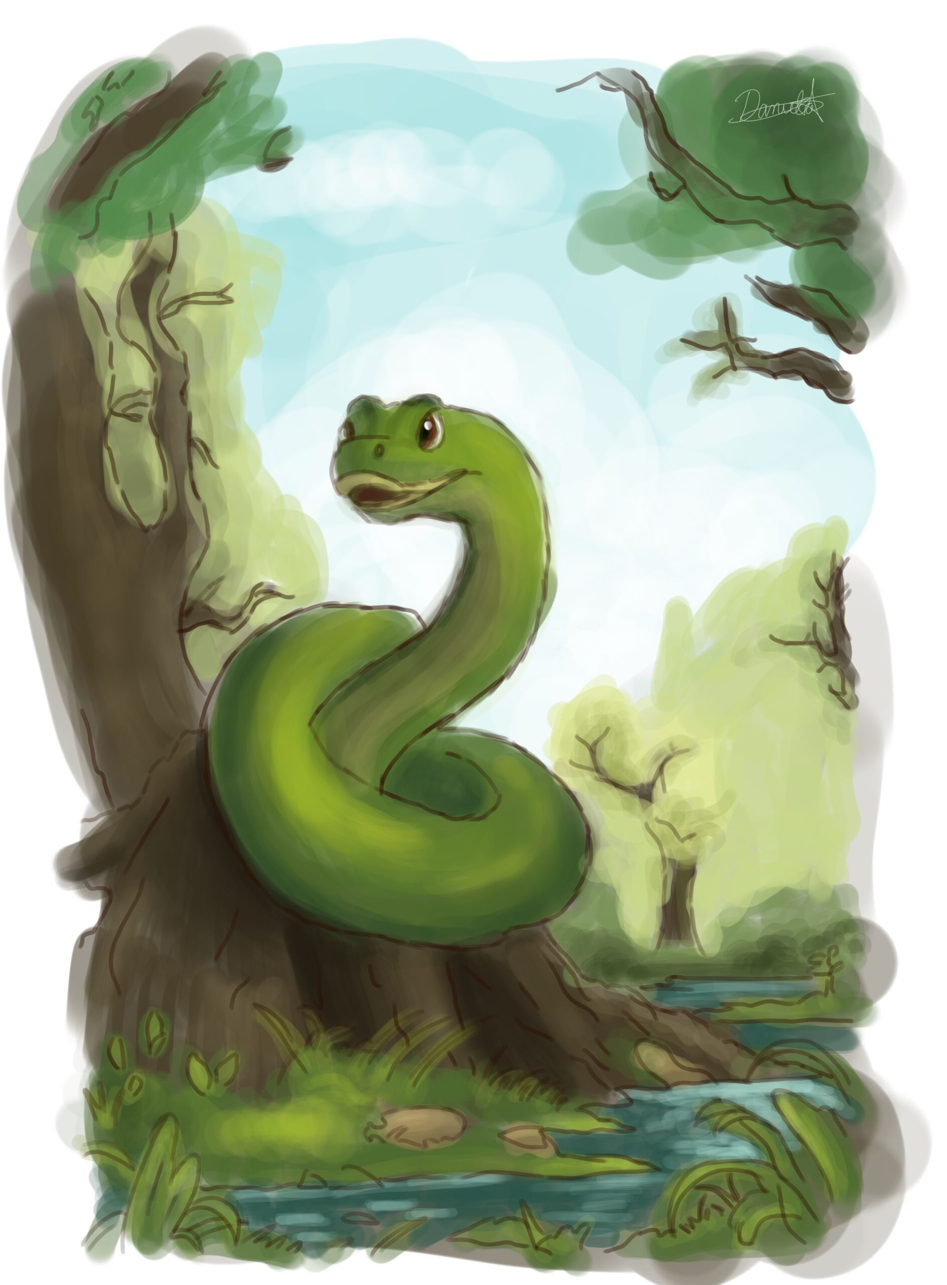 Serpiente lenga de plata